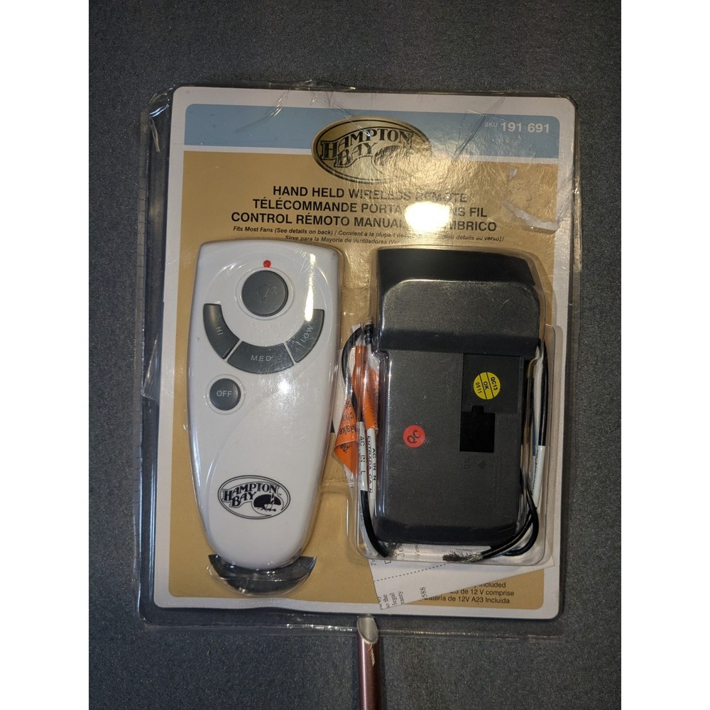 Hampton Bay Wireless Ceiling Fan Remote - Transmitter and Receiver‎ New Open Box